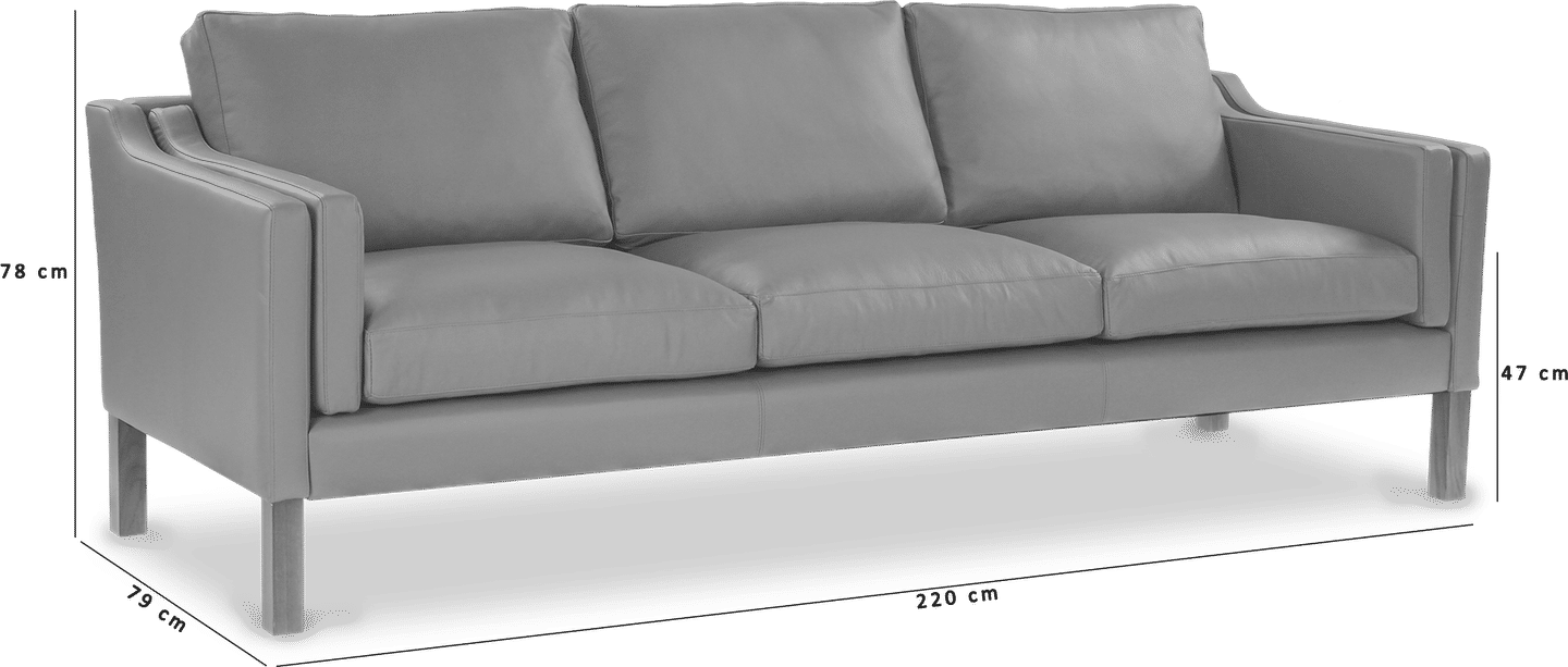 2213 Trisitsig soffa Italian Leather/Black image.