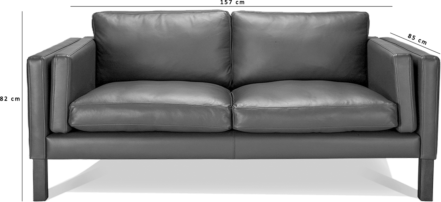 2332 tvåsitsig soffa Italian Leather/Black image.