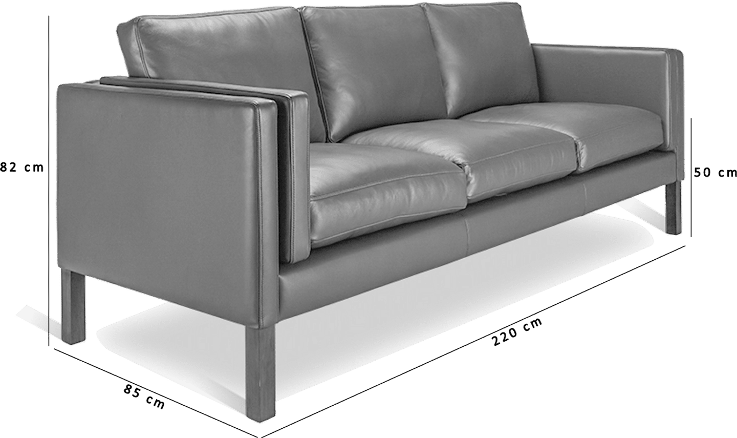 2333 Tre-seters sofa Premium Leather/Black  image.