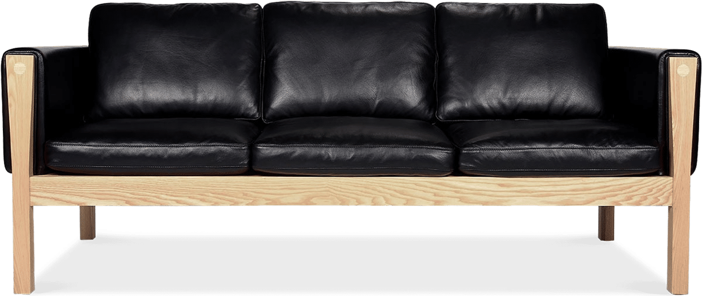 CH163 3-sitsig soffa Ash Wood/Black  image.