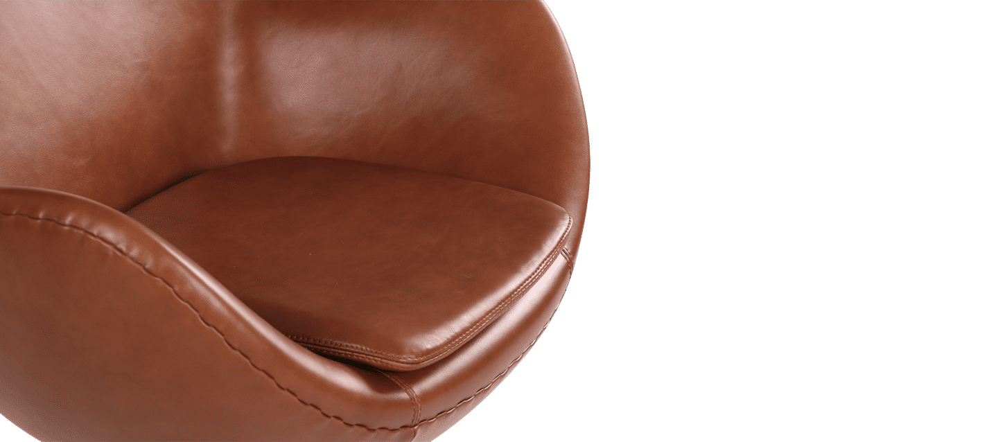 Child Egg Chair Premium Leather/Dark Tan image.