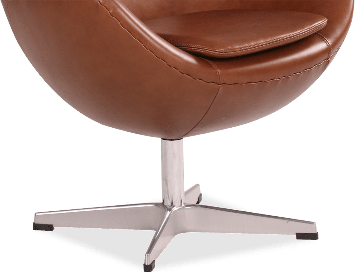 Child Egg Chair Premium Leather/Dark Tan image.