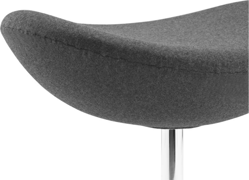 Tabouret en forme d'œuf Wool/Without piping/Charcoal Grey image.
