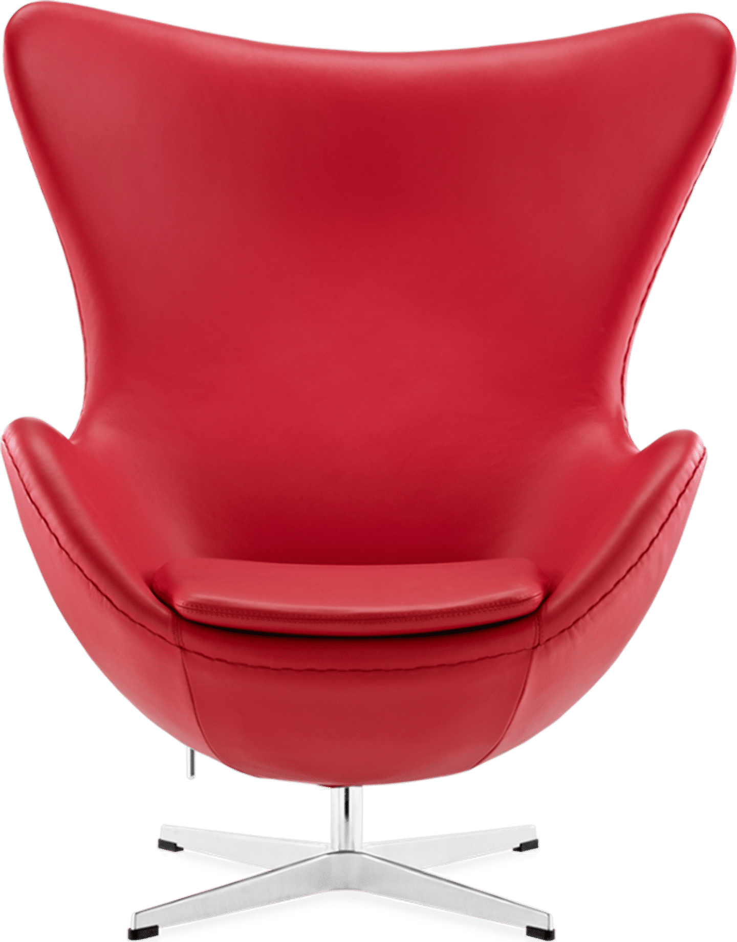The Egg Chair Premium Leather Without piping Red Mobelaris