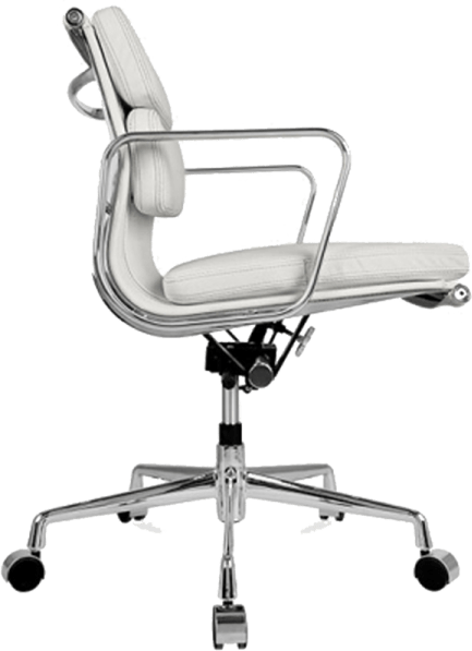 Eames Style Office Chair EA217 Leather White image.