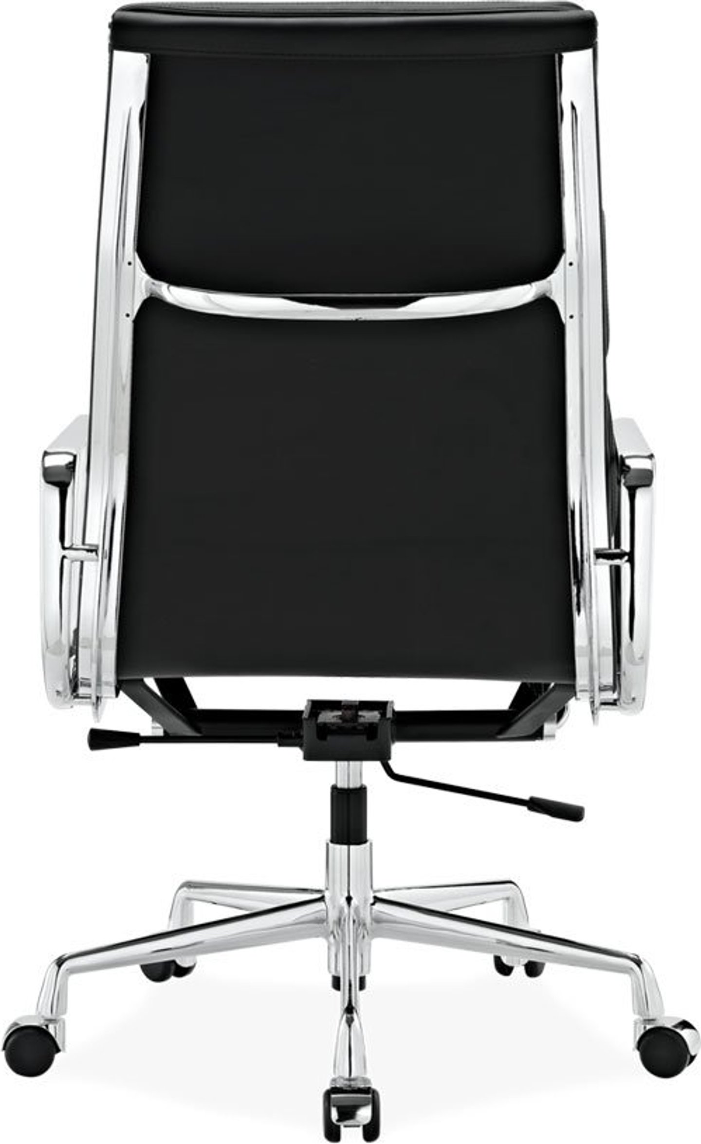 Sedia da ufficio stile Eames EA219 in pelle Black image.
