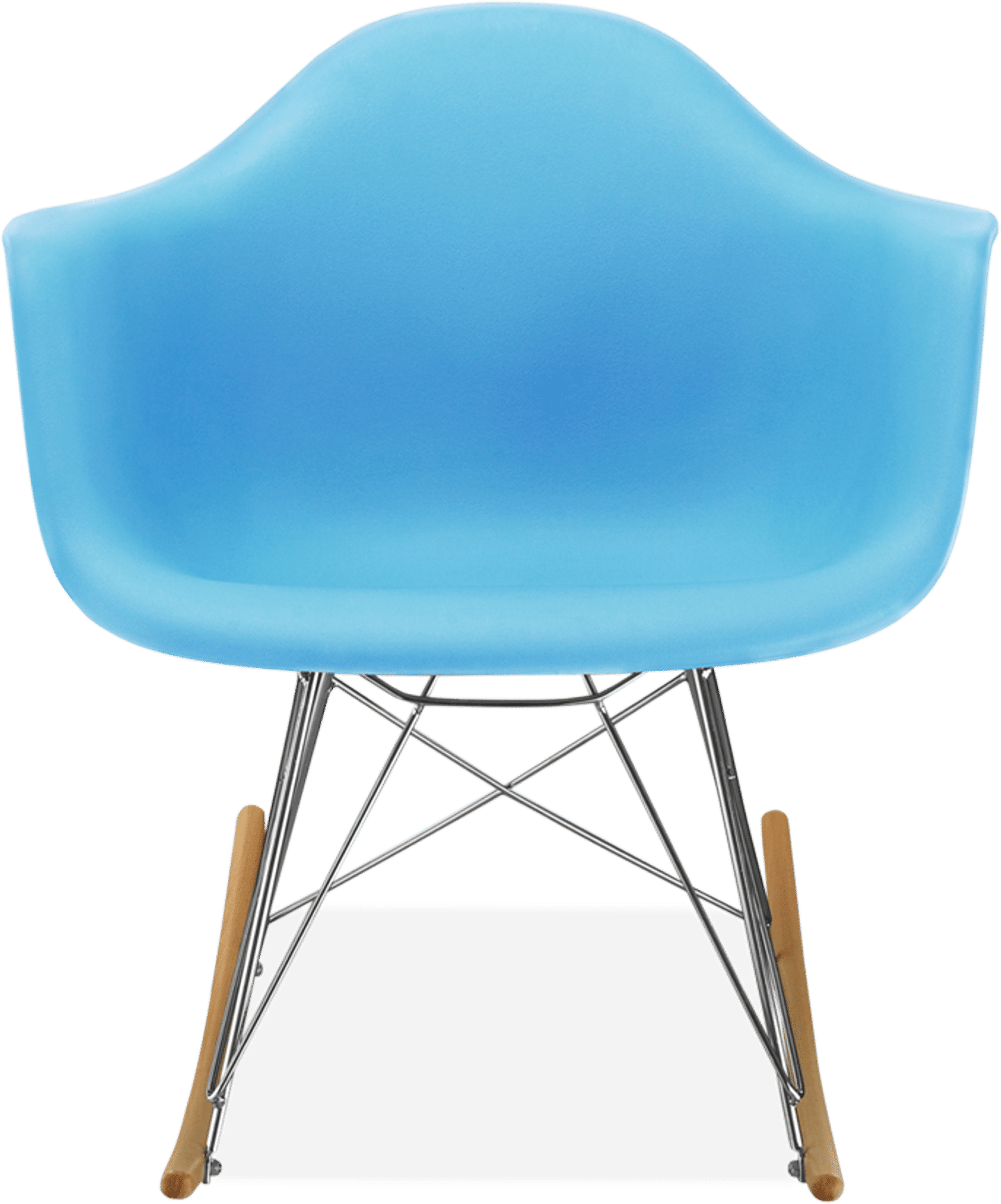 Chaise à bascule en plastique de style RAR Light Blue/Light Wood image.