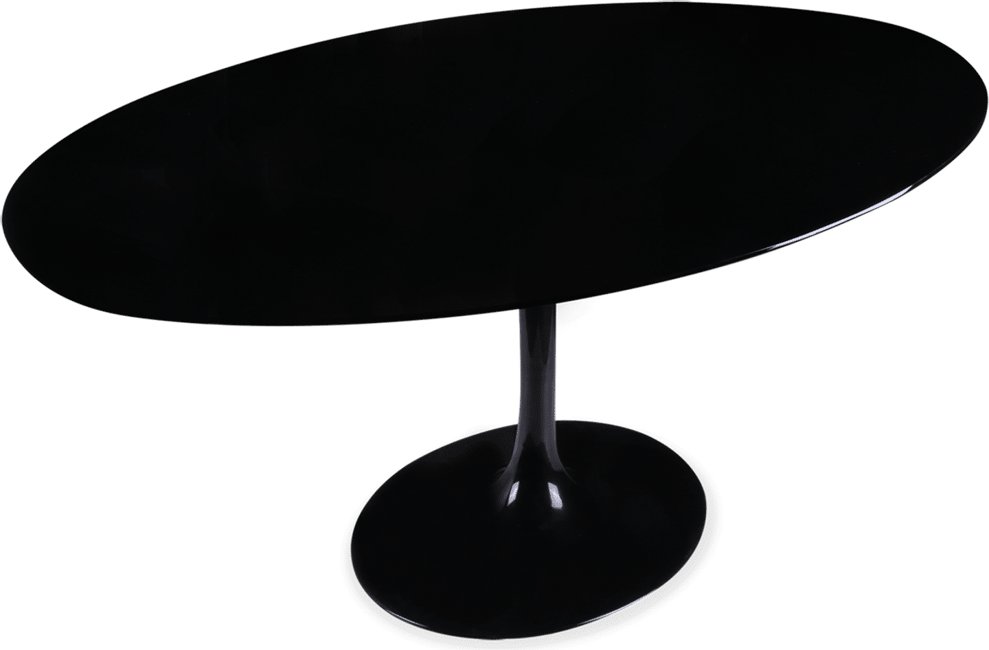Tavolo da pranzo ovale in stile Tulipano Fibreglass/Black image.