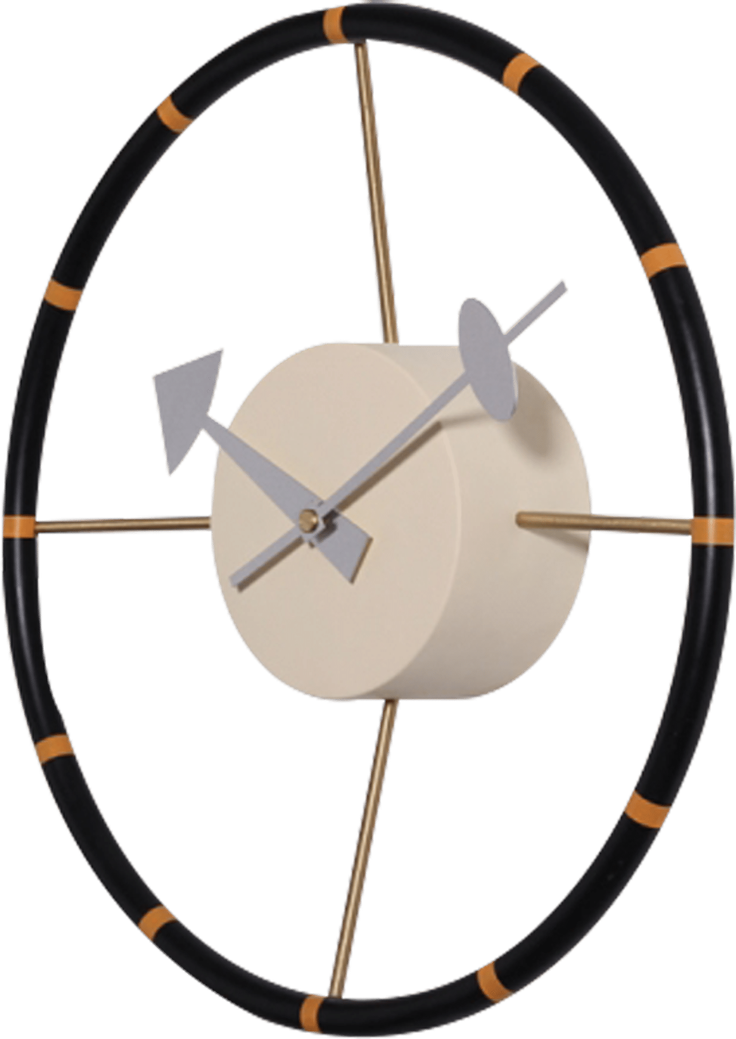 Steering Wheel Style Clock Black image.