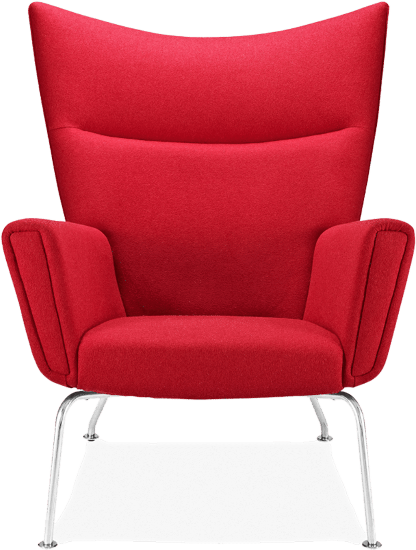 CH445 Wing Chair Wool Deep Red Mobelaris