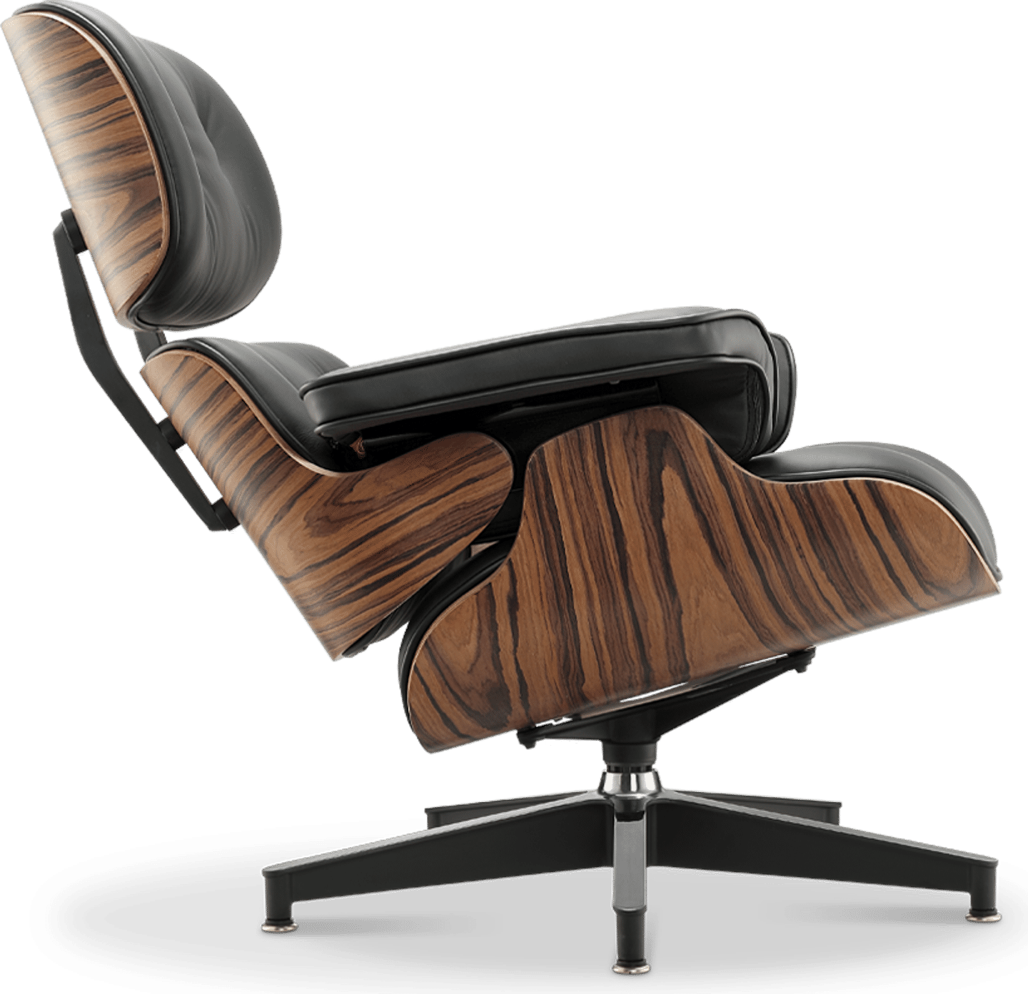 Eames Style Lounge Chair H Miller Version Premium Leather/Black/Rosewood image.