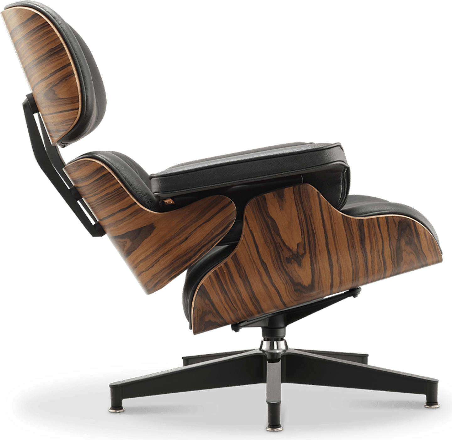 Eames Style Lounge Chair H version Miller Italian Leather/Black/Rosewood image.
