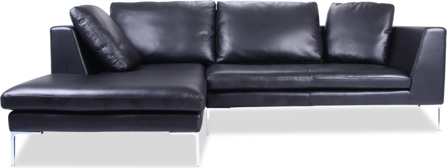 Charles soffa Black /LEFT CHAISE image.
