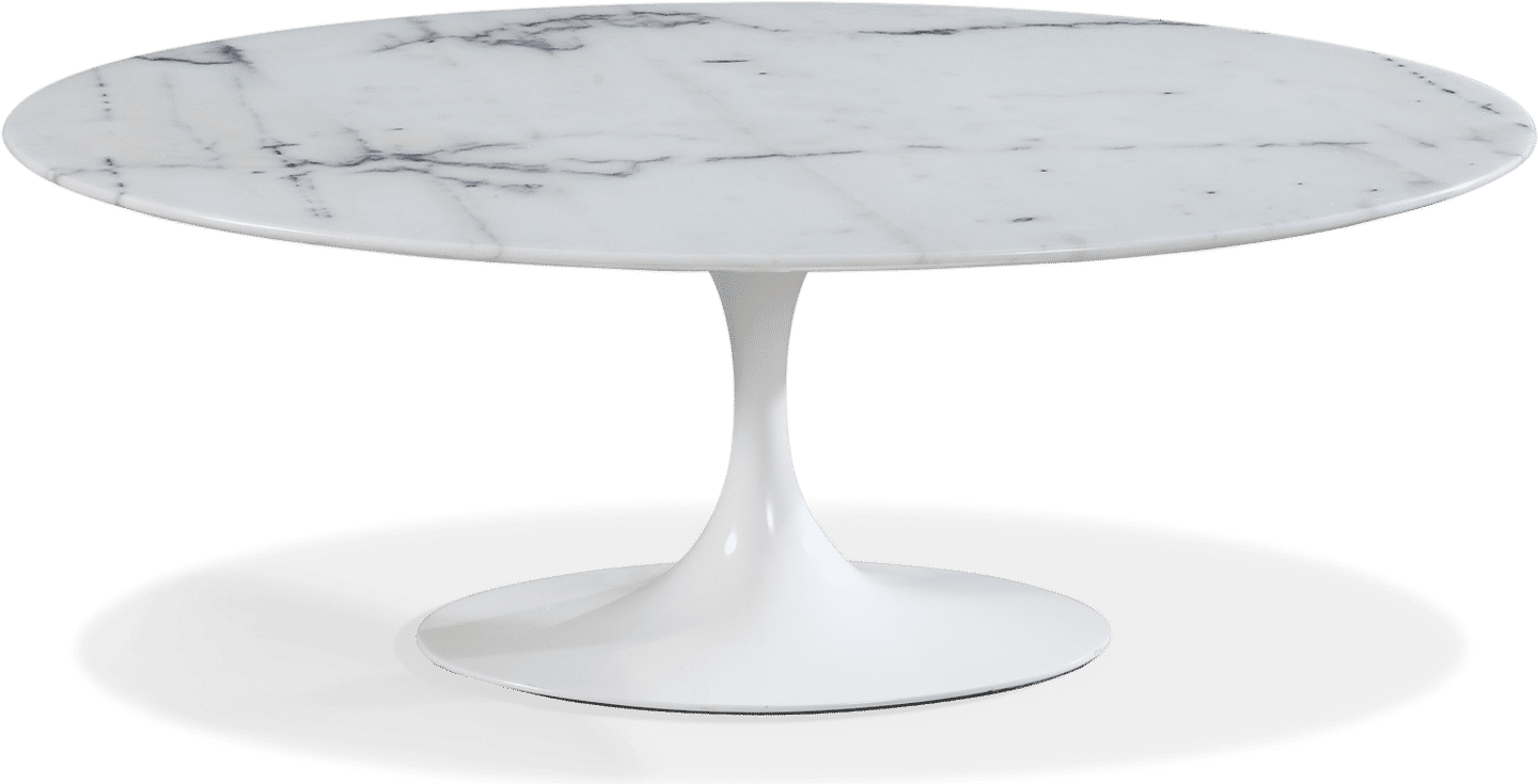 Tulip Oval Couchtisch - Marmor White Marble/Large image.