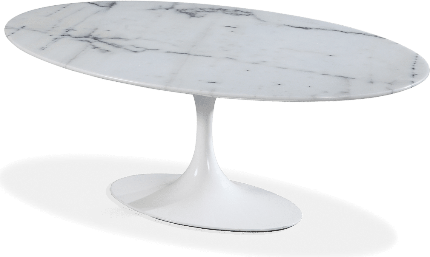Tulip Oval Coffee Table - Marble White Marble/Large image.