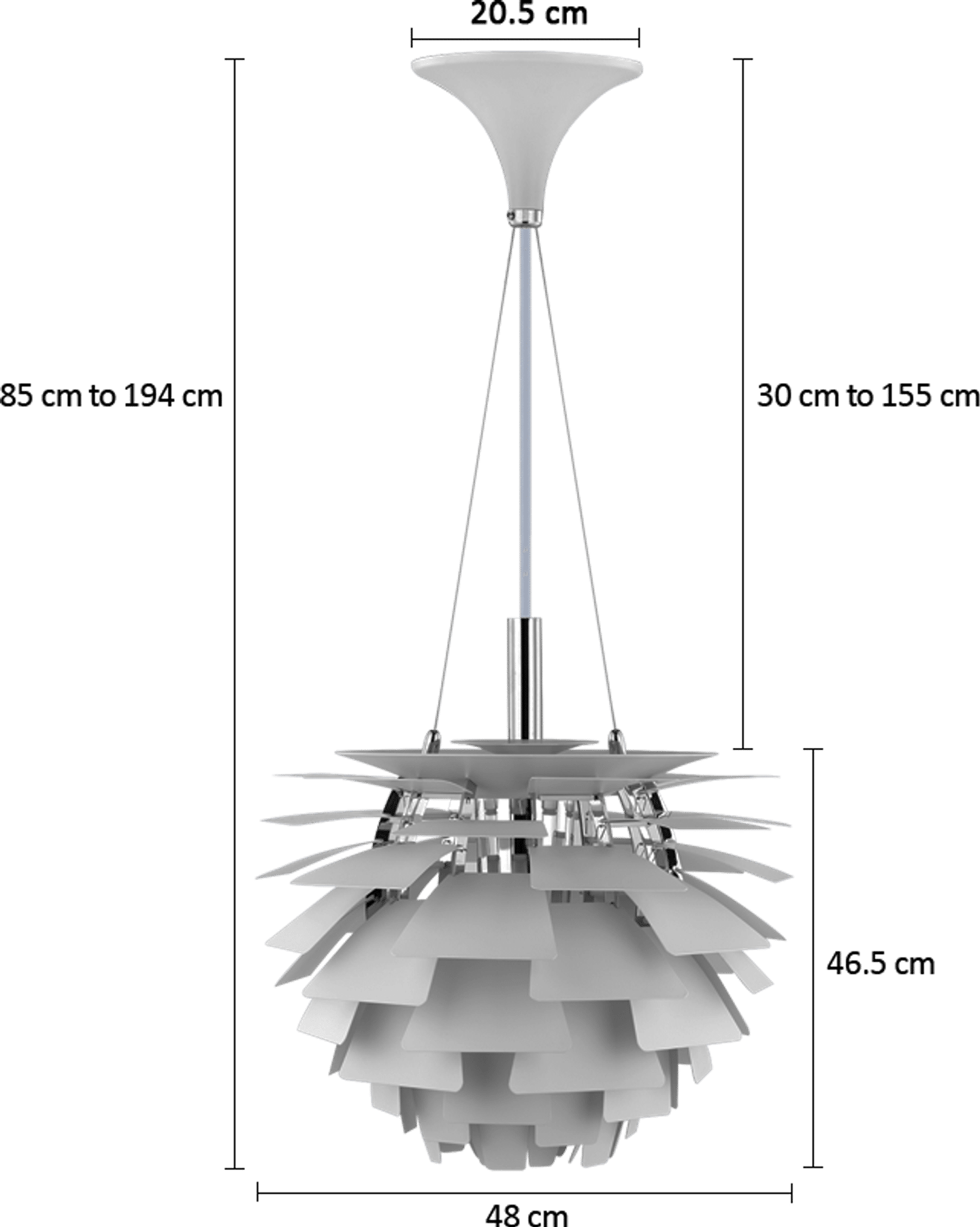 Ljus lampa med kronärtskocka Copper/48 CM image.