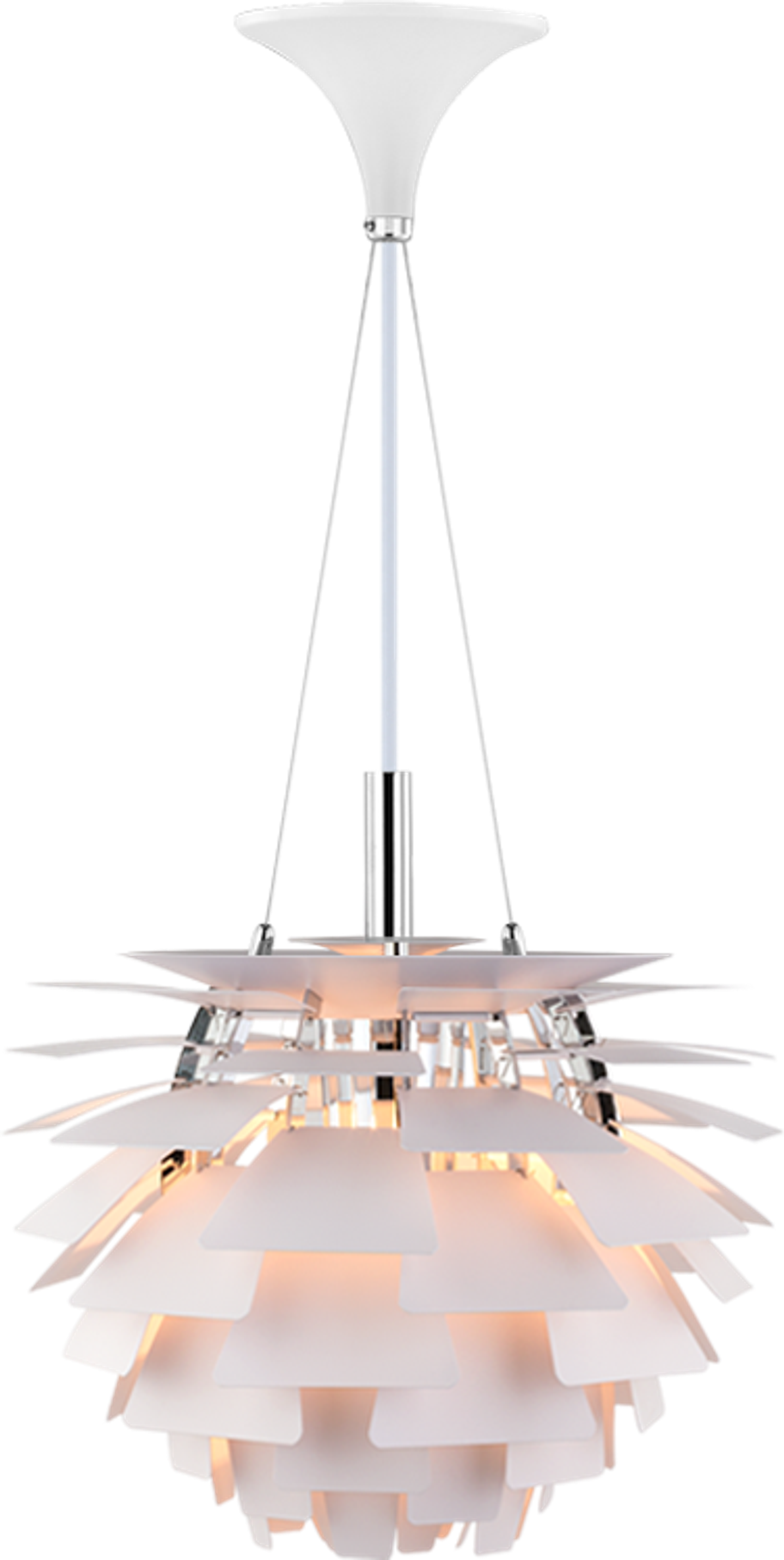 White top artichoke lamp