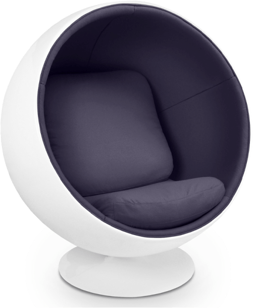 Ball Chair Deep Purple /White/Large image.