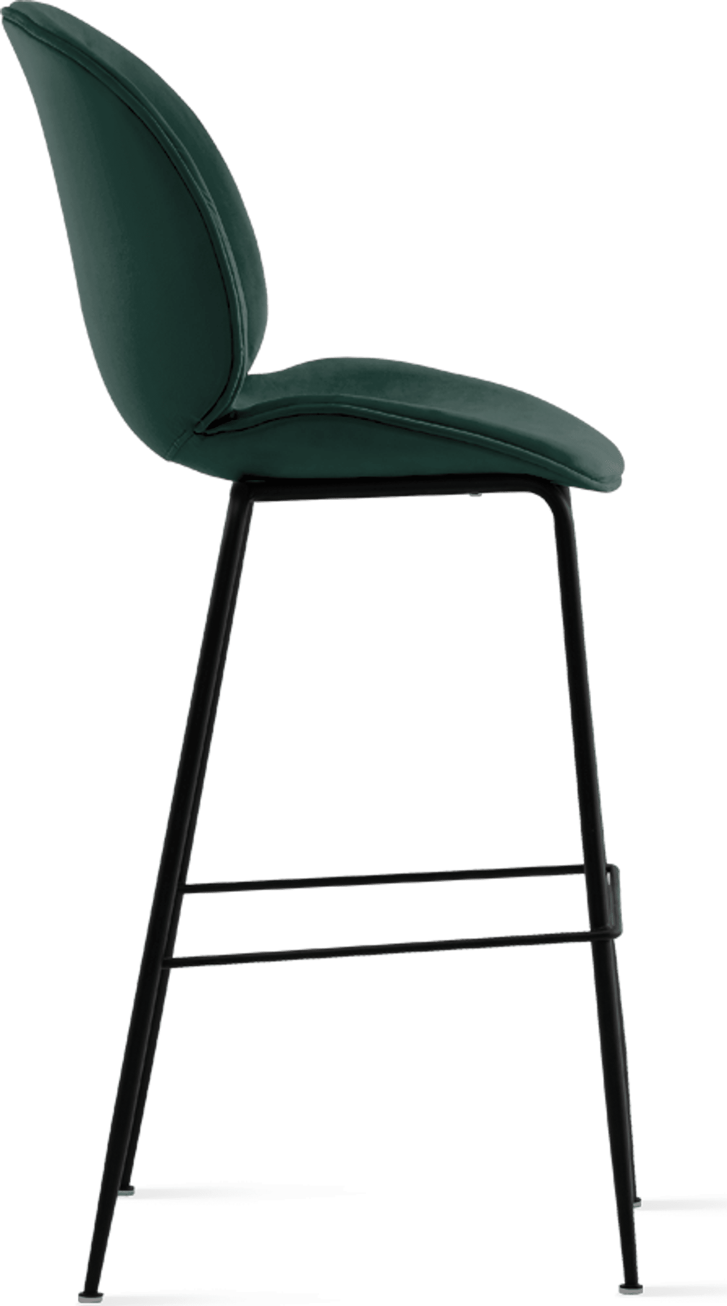 Beetle Style Barstool - Full Upholstered Velvet Bottle Green Velvet/Black image.