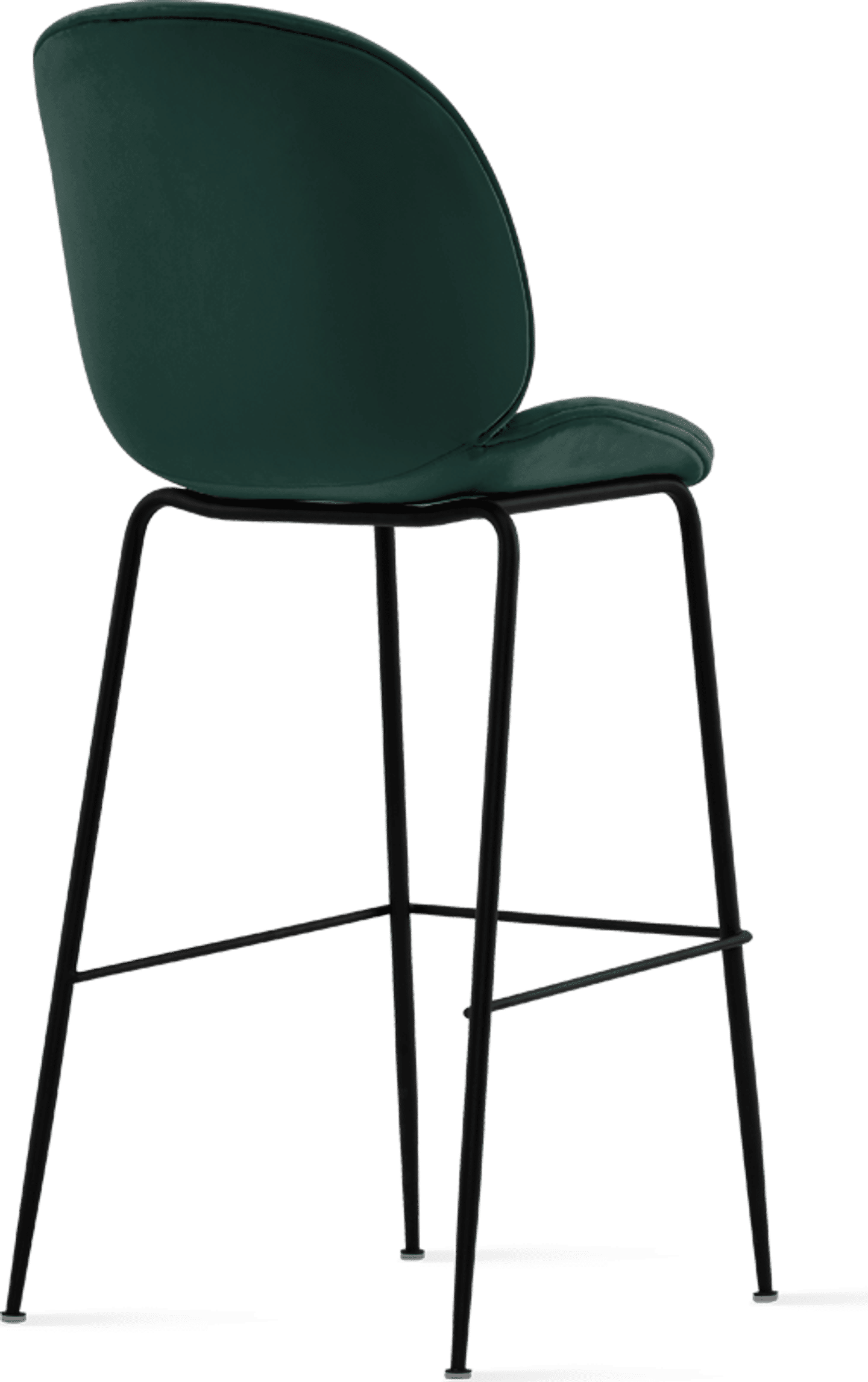 Tabouret de bar style coccinelle - Full Upholstered Velvet Bottle Green Velvet/Black image.