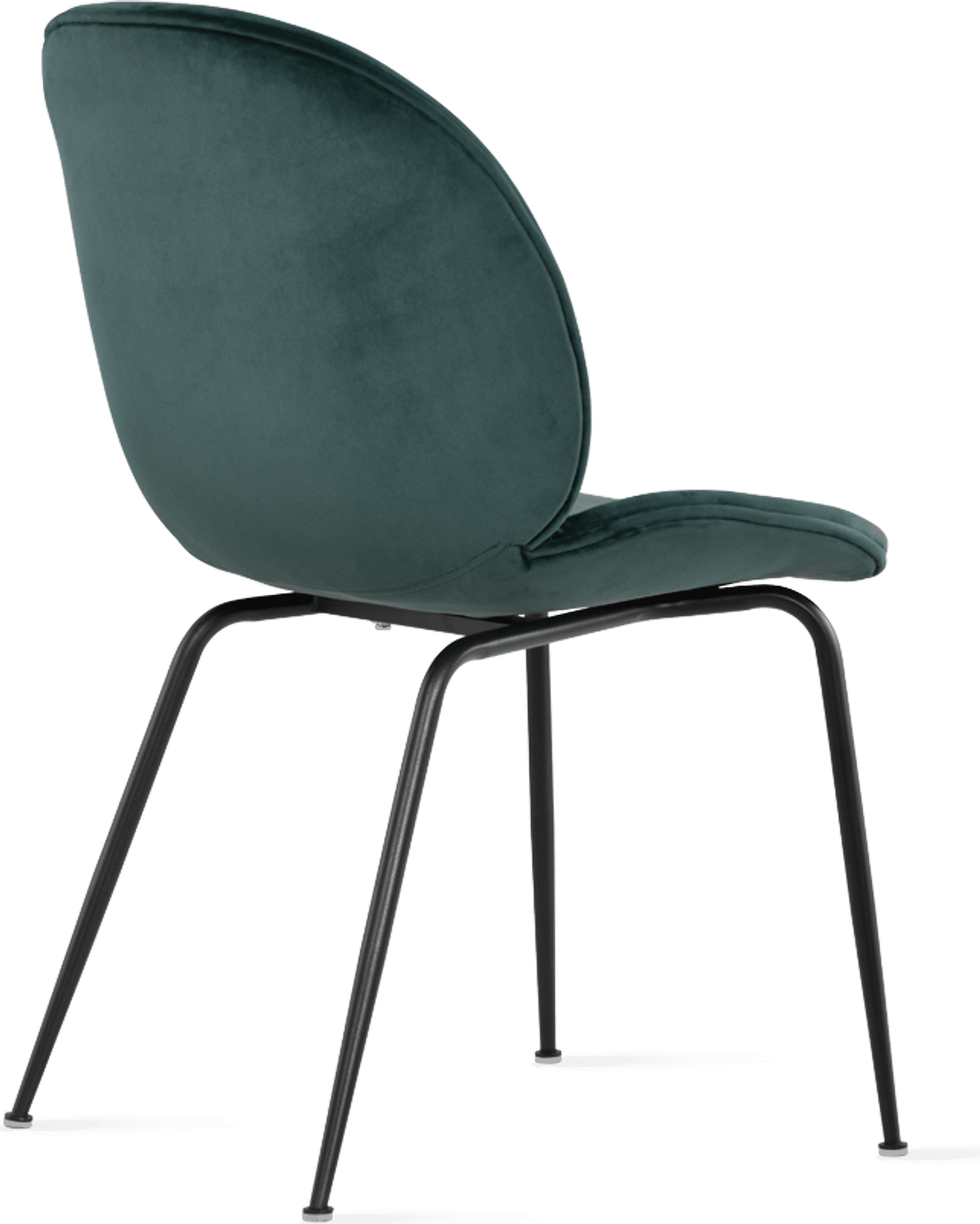Beetle Style Dining Chair - full stoppad sammet Bottle Green Velvet/Black image.