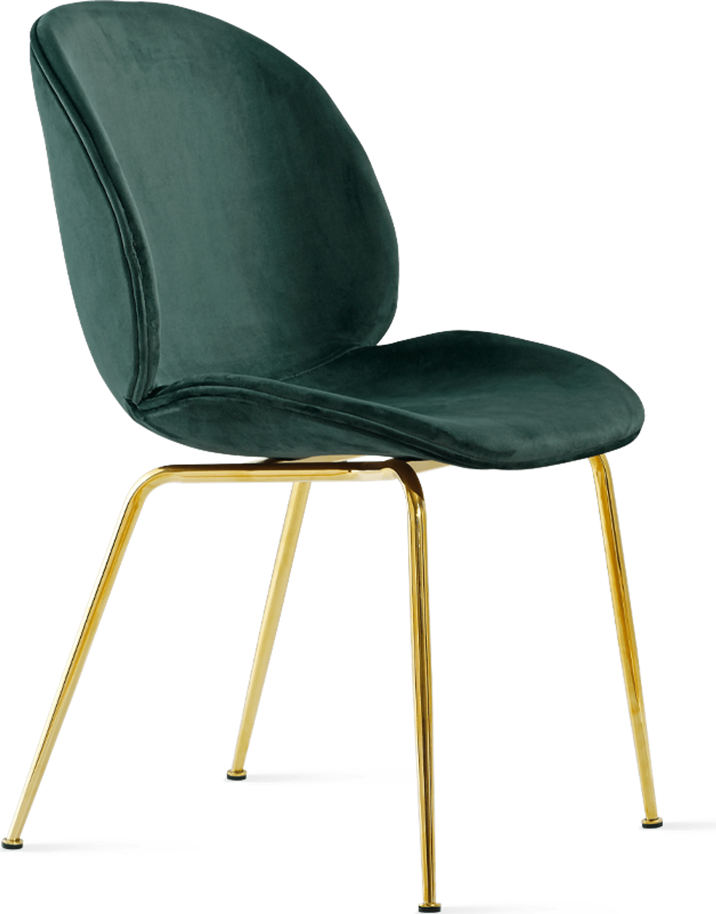 Beetle Style Dining Chair Full Upholstered Velvet Bottle Green
