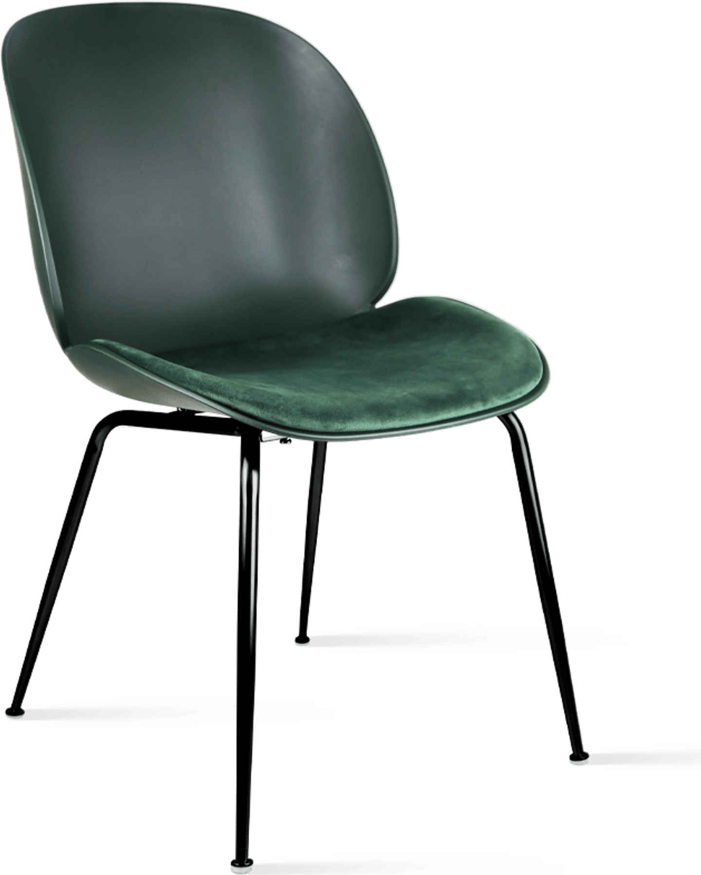 Beetle Style Dining Chair Bottle Green Velvet/Black image.