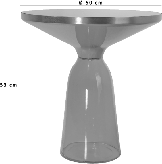 Bell Side Table - Glass Bell GrayGray image.