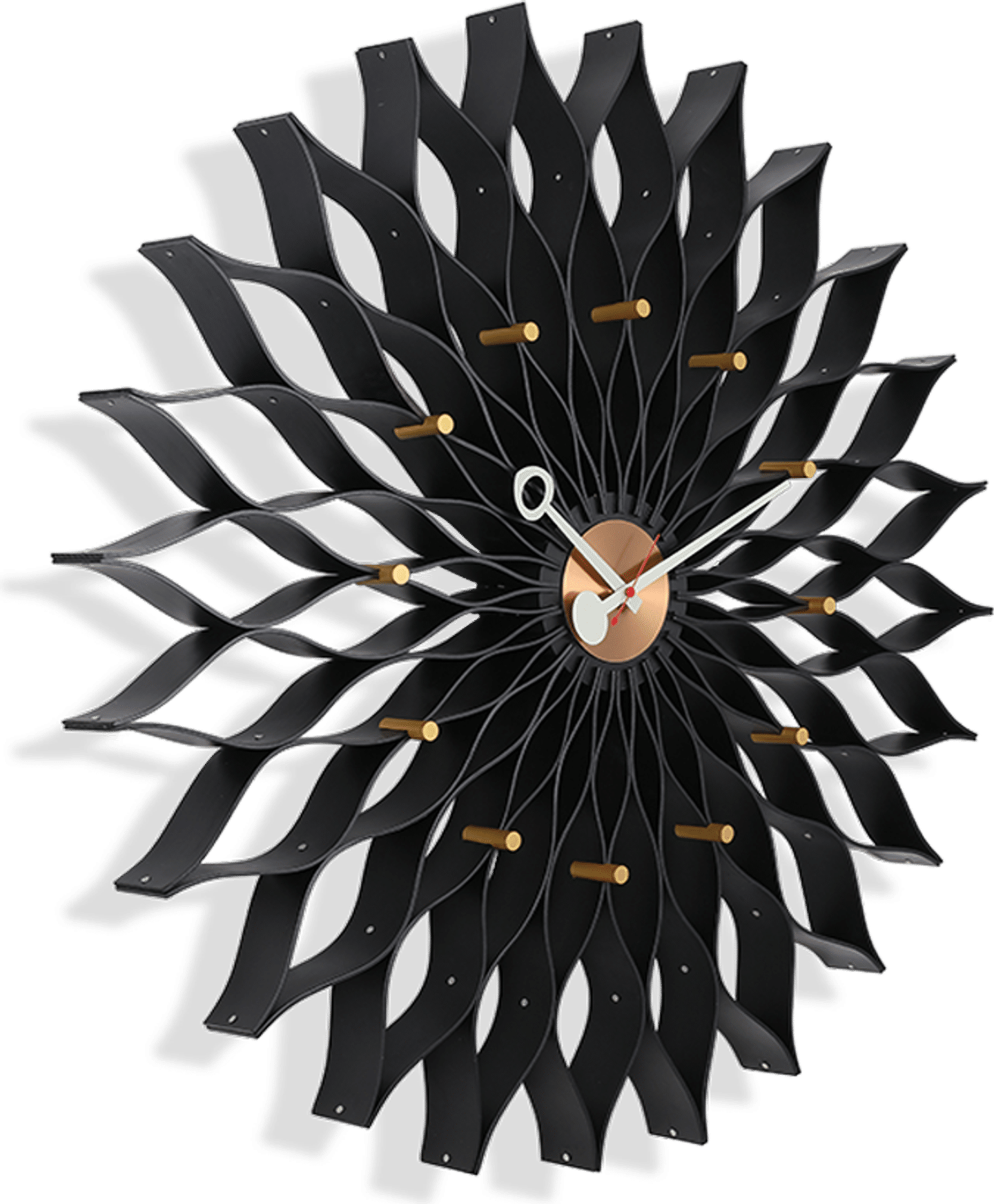 Horloge murale style tournesol Black image.