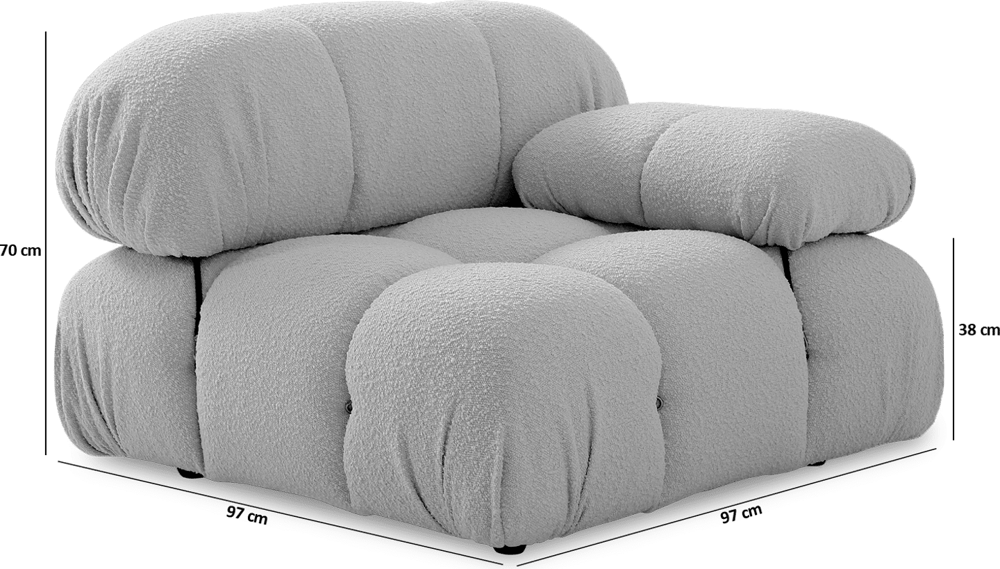 Camaleonda Style venstre arm sofa Creamy Boucle/Boucle image.