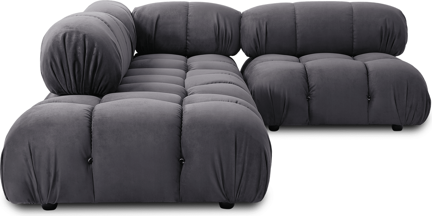 Camaleonda Style Corner Sofa - Left Armrest Charcoal Grey Alcantara/Alcantara image.