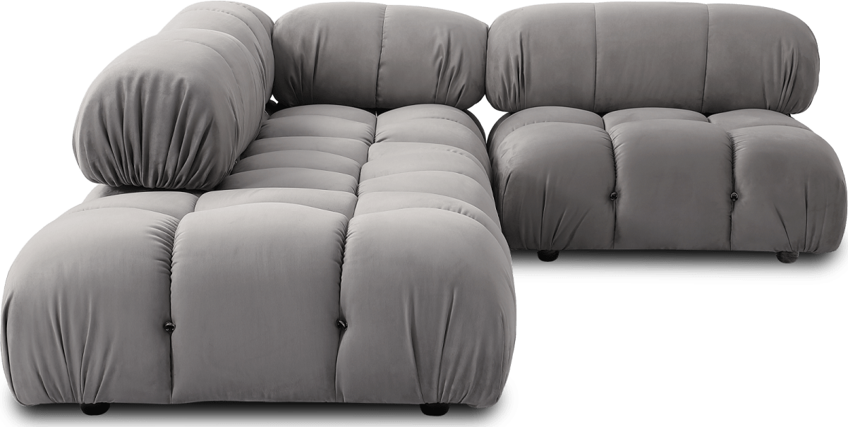 Camaleonda Style Corner Sofa - Left Armrest Light Grey Alcantara/Alcantara image.