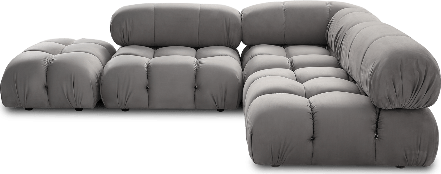 Canapé d'angle style Camaleonda - Accoudoir gauche Light Grey Alcantara/Alcantara image.