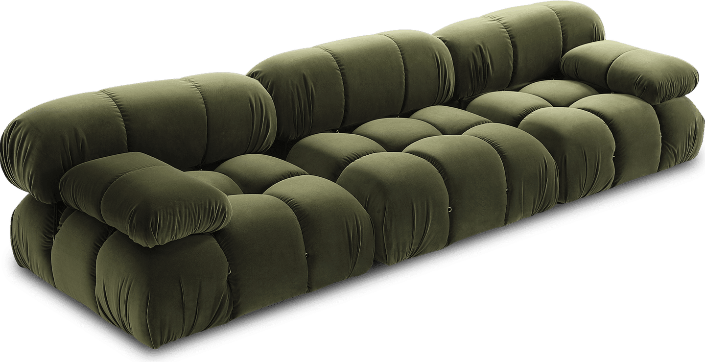 Camaleonda Style Ottoman Sofa Bottle Green Velvet/Velvet image.