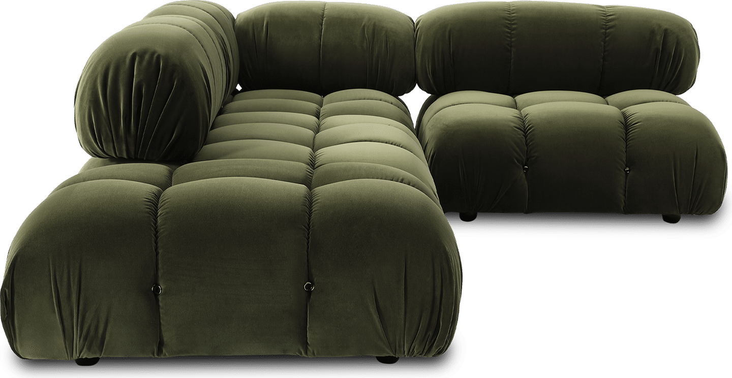 Camaleonda Style Ottoman Sofa Bottle Green Velvet/Velvet image.