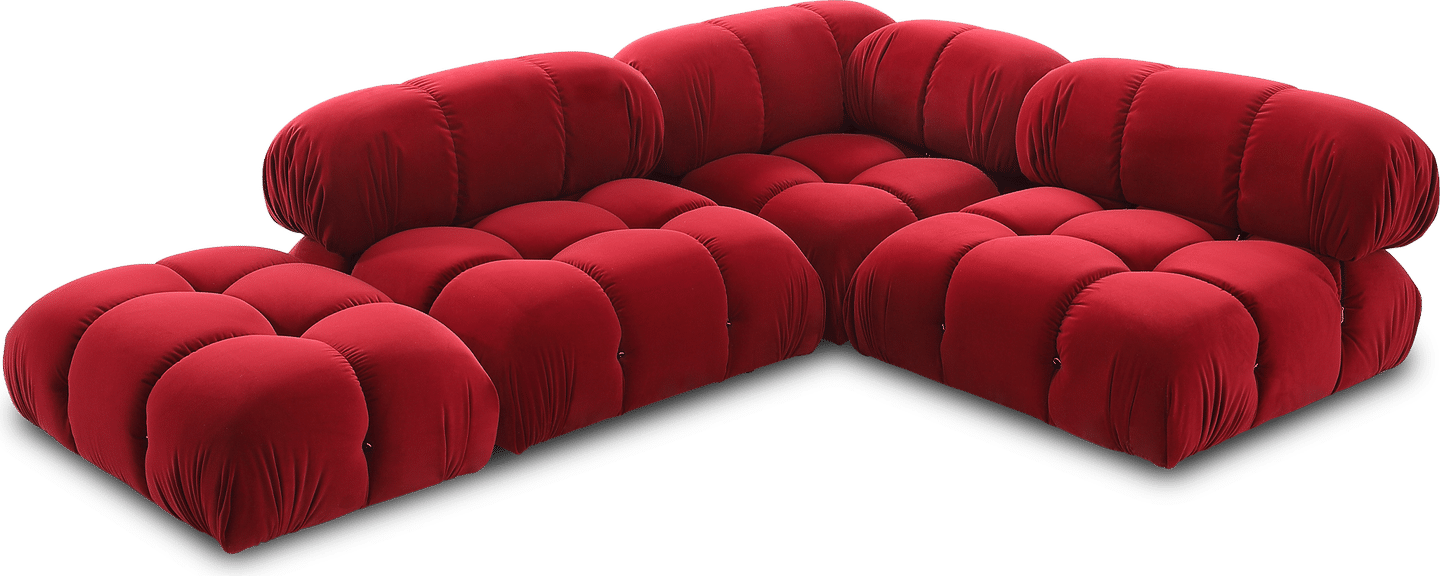 Dark red online corner sofa