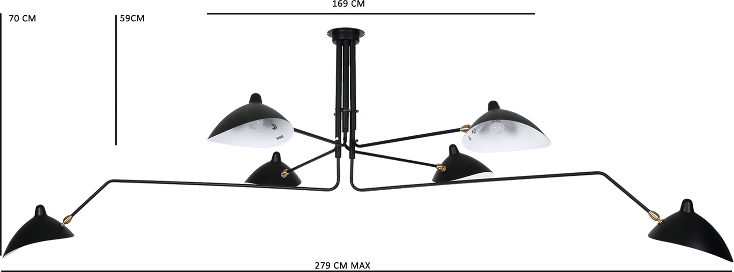 MCL-R6 Style Contemporary Pendant Lamp Black image.