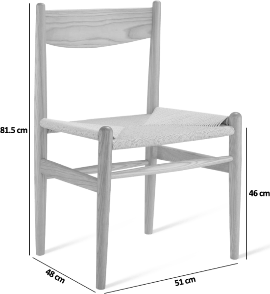CH36 Side Chair Ash/Natural image.