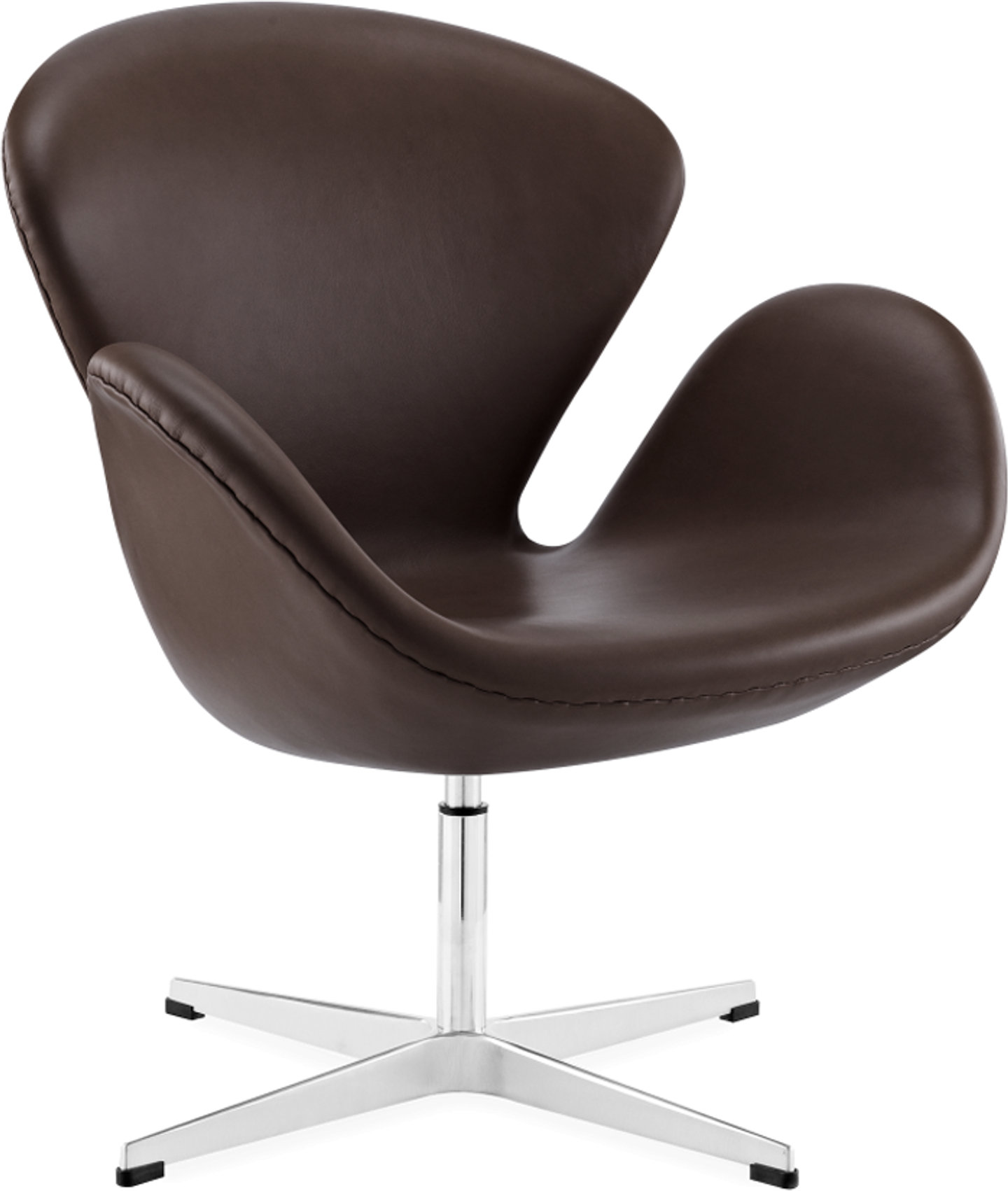Le fauteuil du cygne Premium Leather/Without piping/Mocha image.