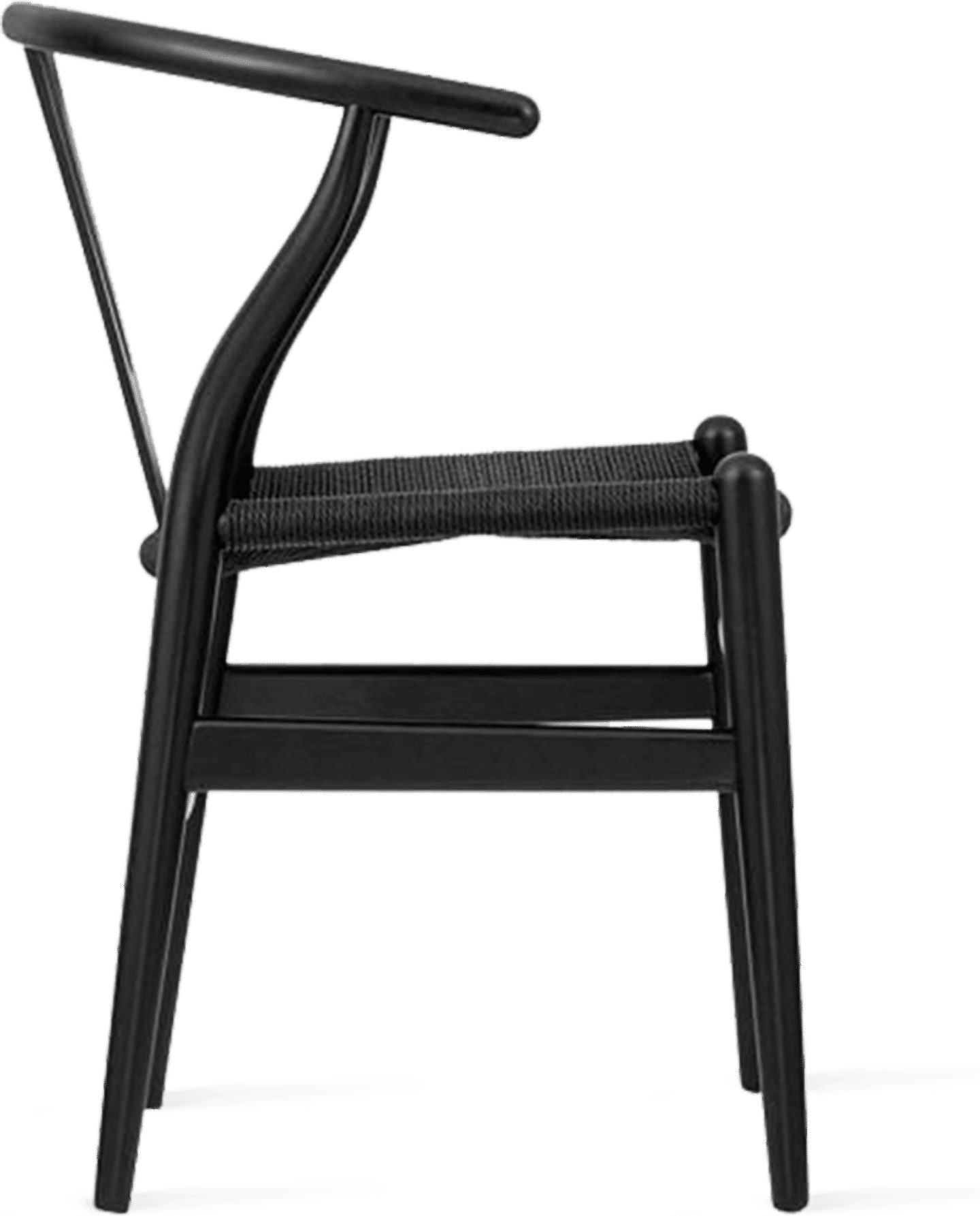 Silla Wishbone (Y) - CH24 - Negro - Cordón negro Lacquered/Black image.
