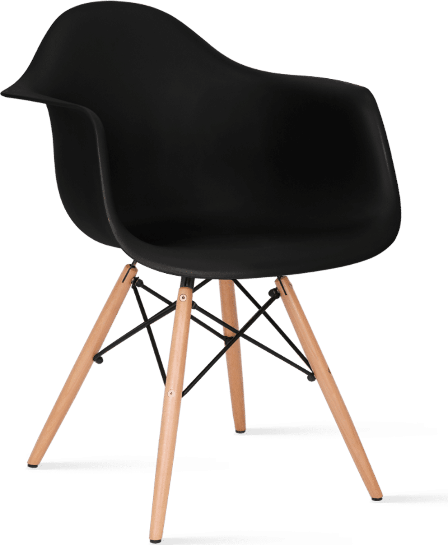 Chaise à manger en plastique de style DAW Black/Light Wood image.