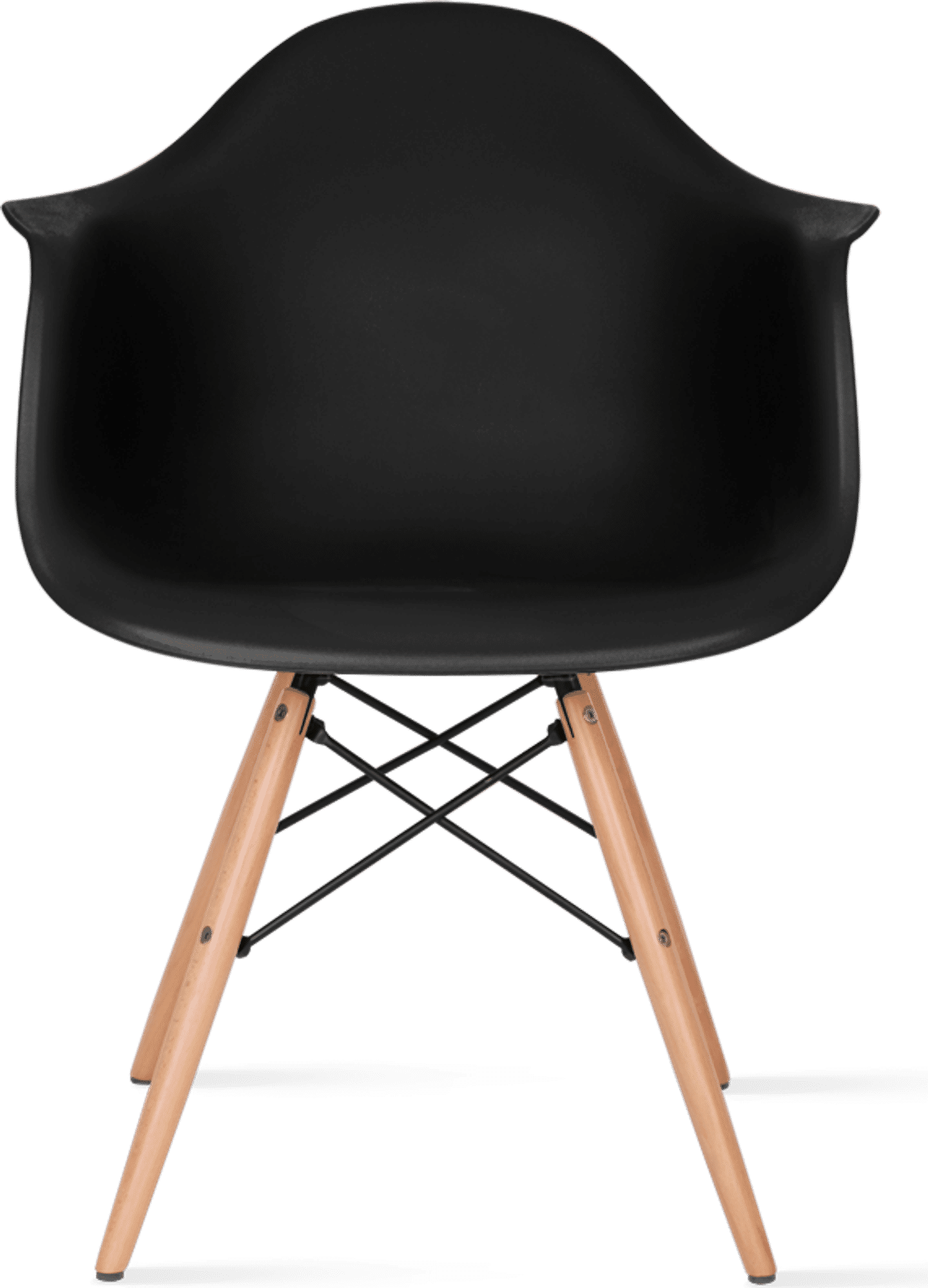 Chaise à manger en plastique de style DAW Black/Light Wood image.