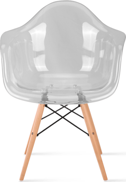 Chaise transparente de style DAW Grey Transparent/Light Wood image.
