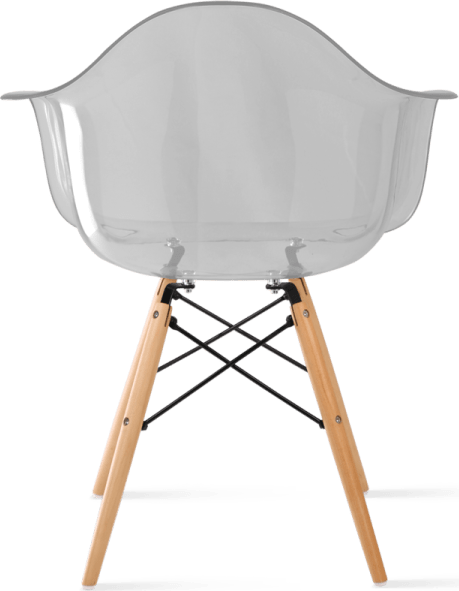 Chaise transparente de style DAW Grey Transparent/Light Wood image.