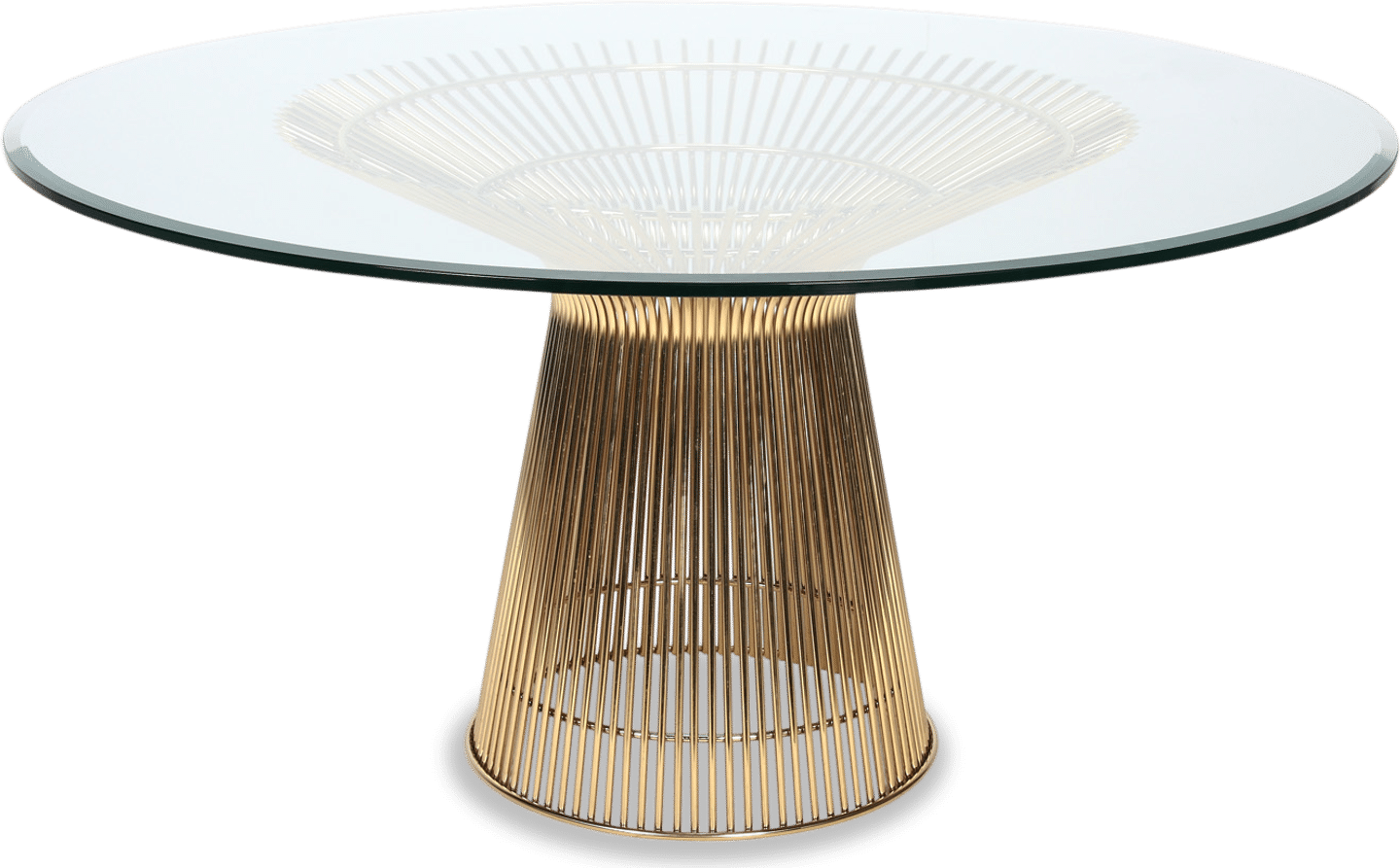 Platner inspirierter Esstisch Gold image.