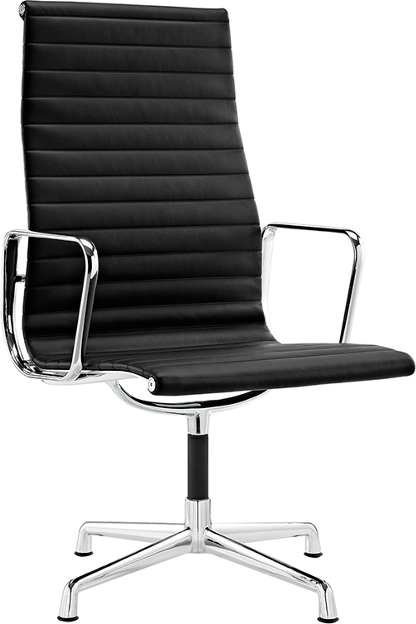 Sedia da ufficio stile Eames EA109 in pelle Black image.