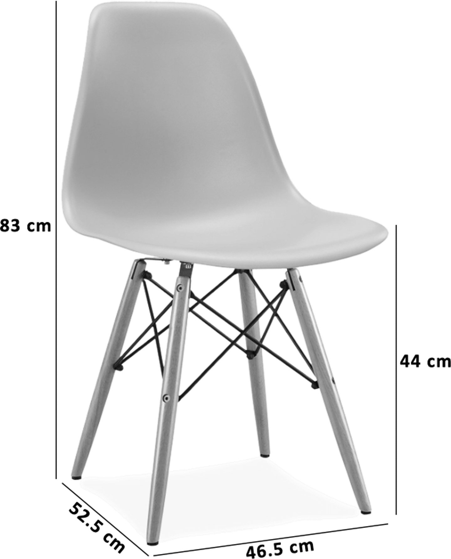 DSW-stoel White/Light Wood image.