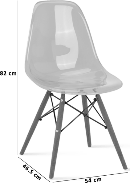 DSW Style Transparent Chair Clear/Light Wood image.