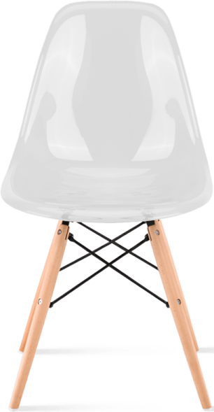 Gjennomsiktig stol i DSW-stil Clear/Light Wood image.