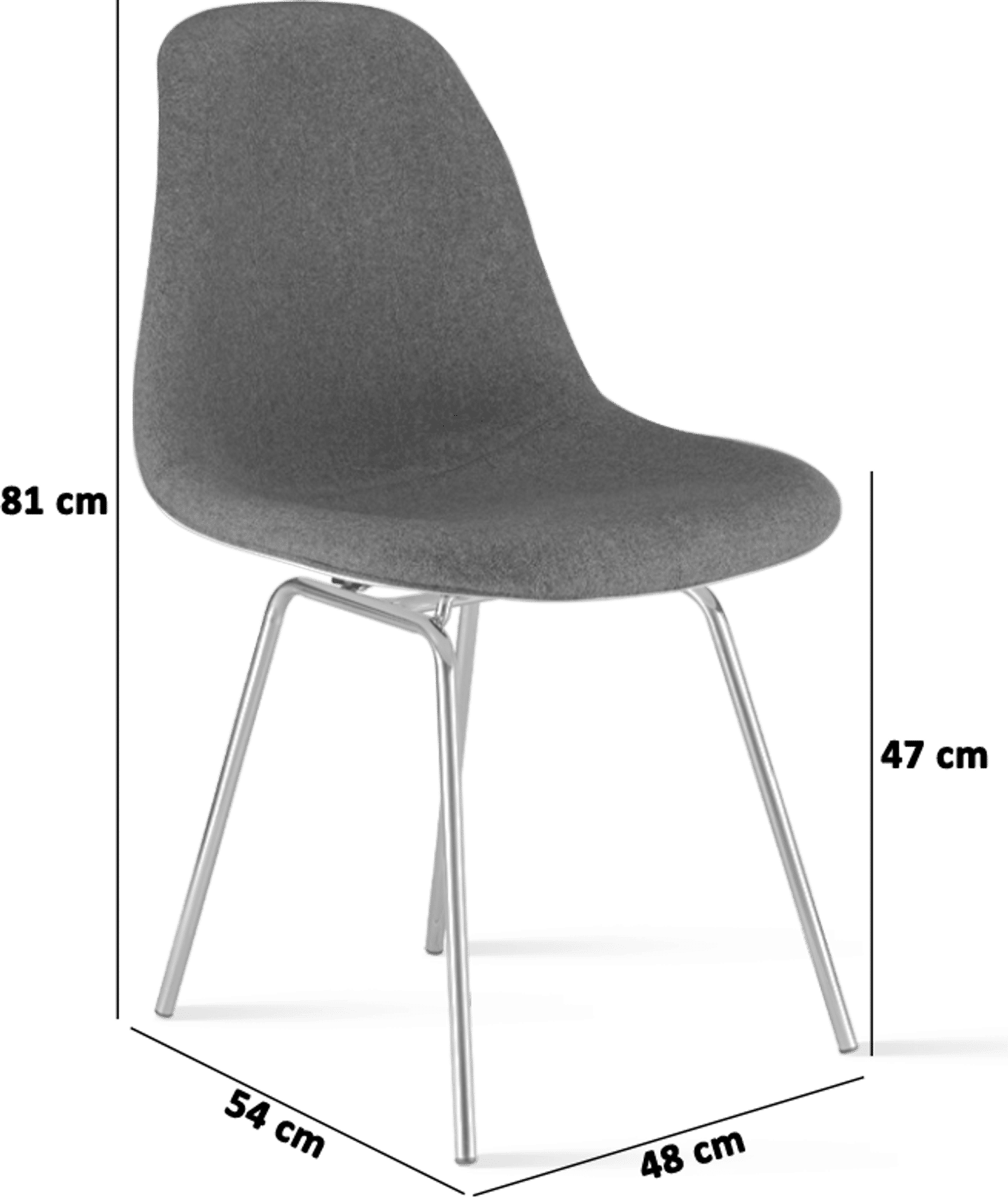 Chaise à manger rembourrée de style DSX Charcoal Grey image.
